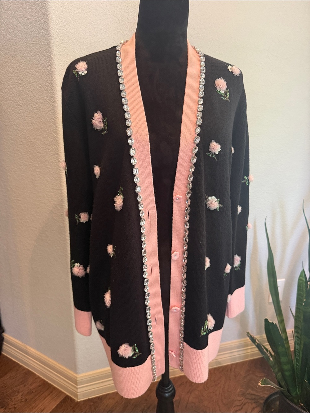 Alice + Olivia, Bradford Floral Embellished Grandpa Cardigan